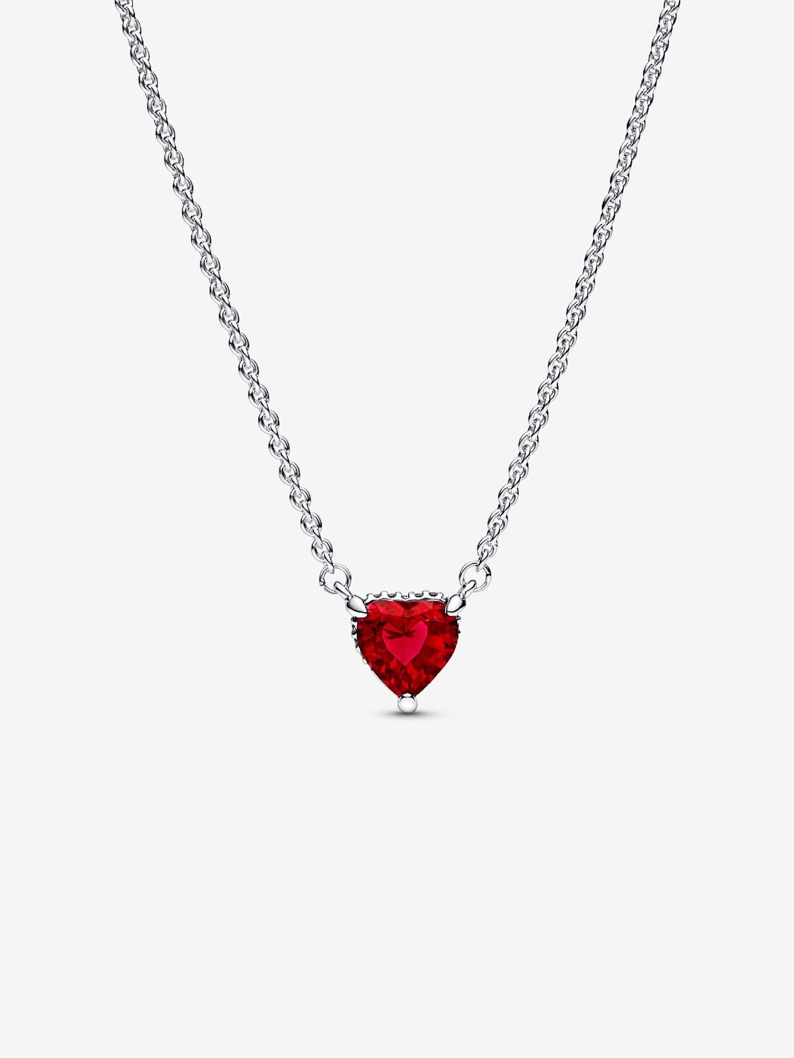 Sparkling Heart Halo Pendant Collier Necklace Sterling silver 392542C01-45