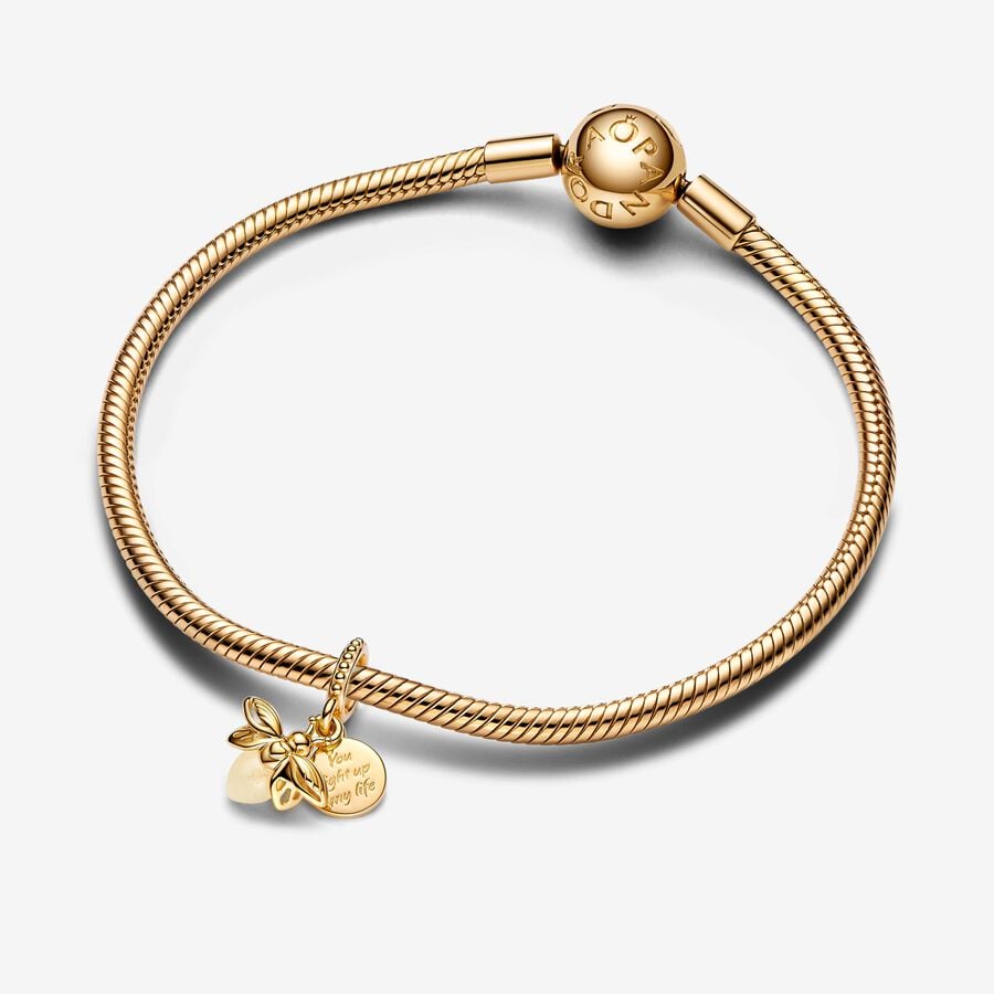 Pandora Glow-in-the-dark Firefly Dangle Charm 14k Gold-plated