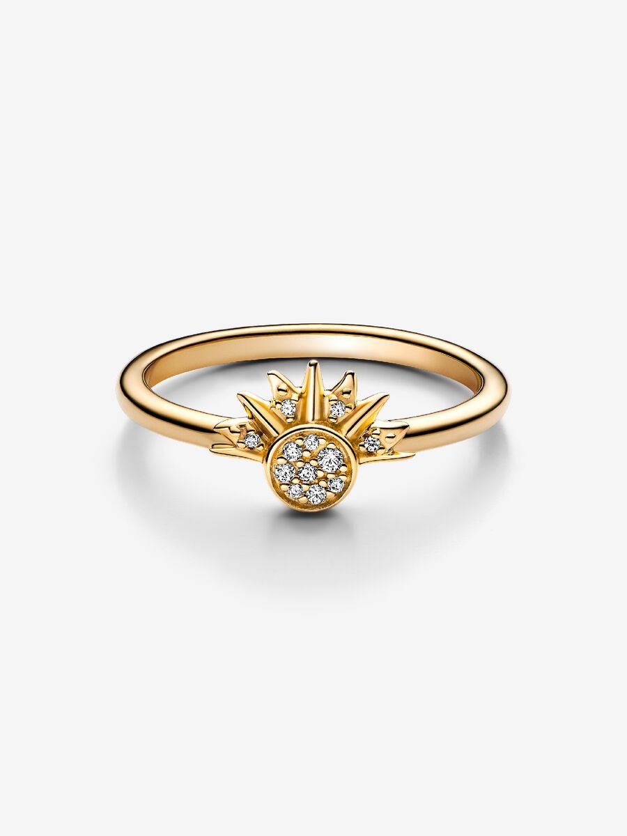 Pandora Celestial Sparkling Sun Ring 14k gold plating