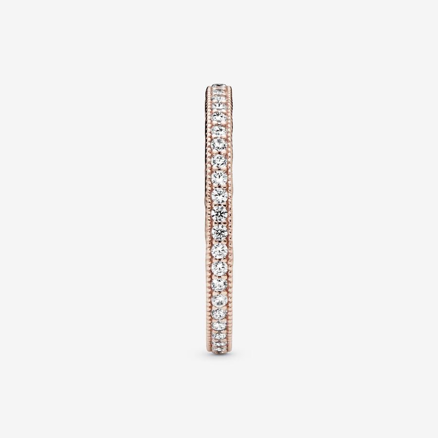 Pandora Sparkle & Hearts Ring Rose Gold