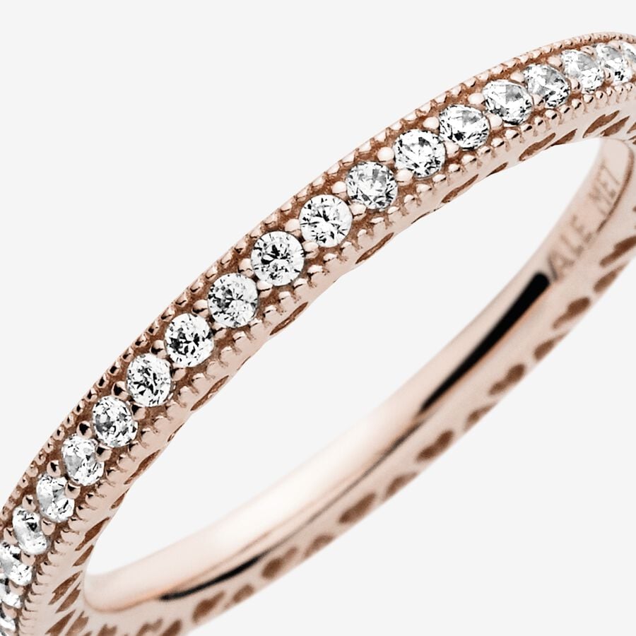 Pandora Sparkle & Hearts Ring Rose Gold