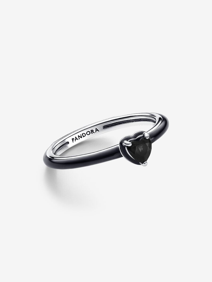 Pandora ME Black Chakra Heart Ring Sterling silver