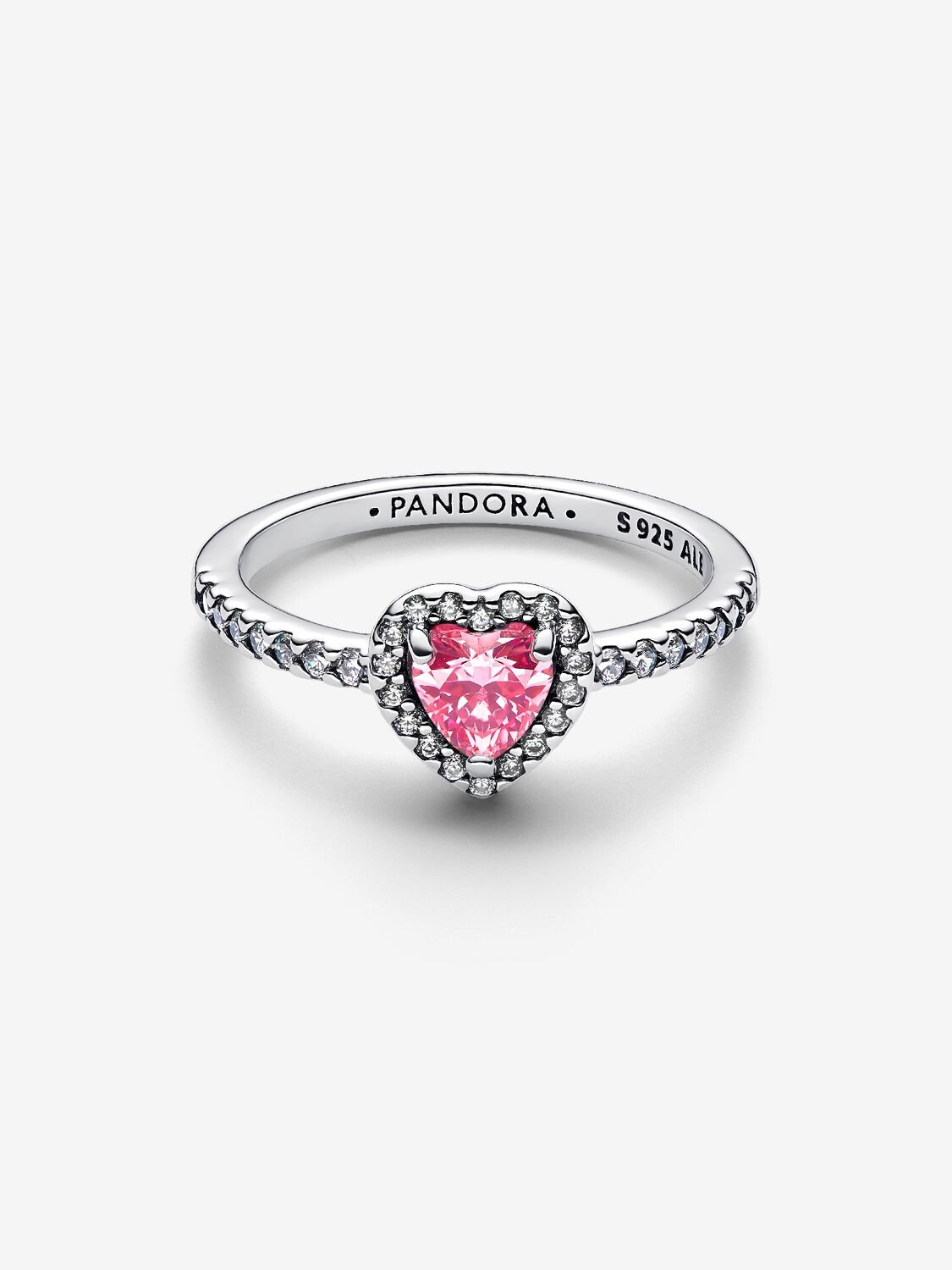 Pandora Elevated Pink Heart Ring Sterling silver