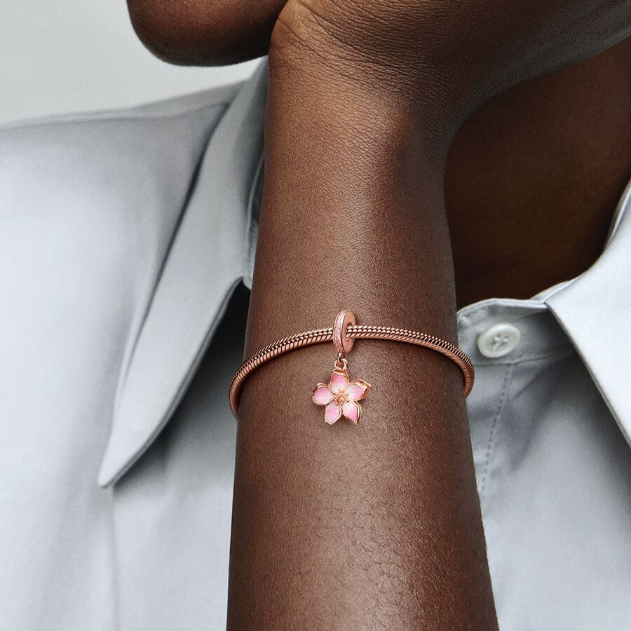 Pandora Cherry Blossom Dangle Charm, Rose Gold-Plated