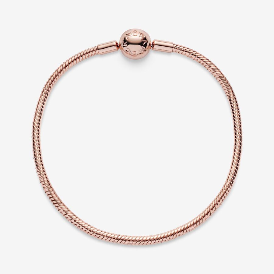Pandora Moments Snake Chain Bracelet Rose Gold