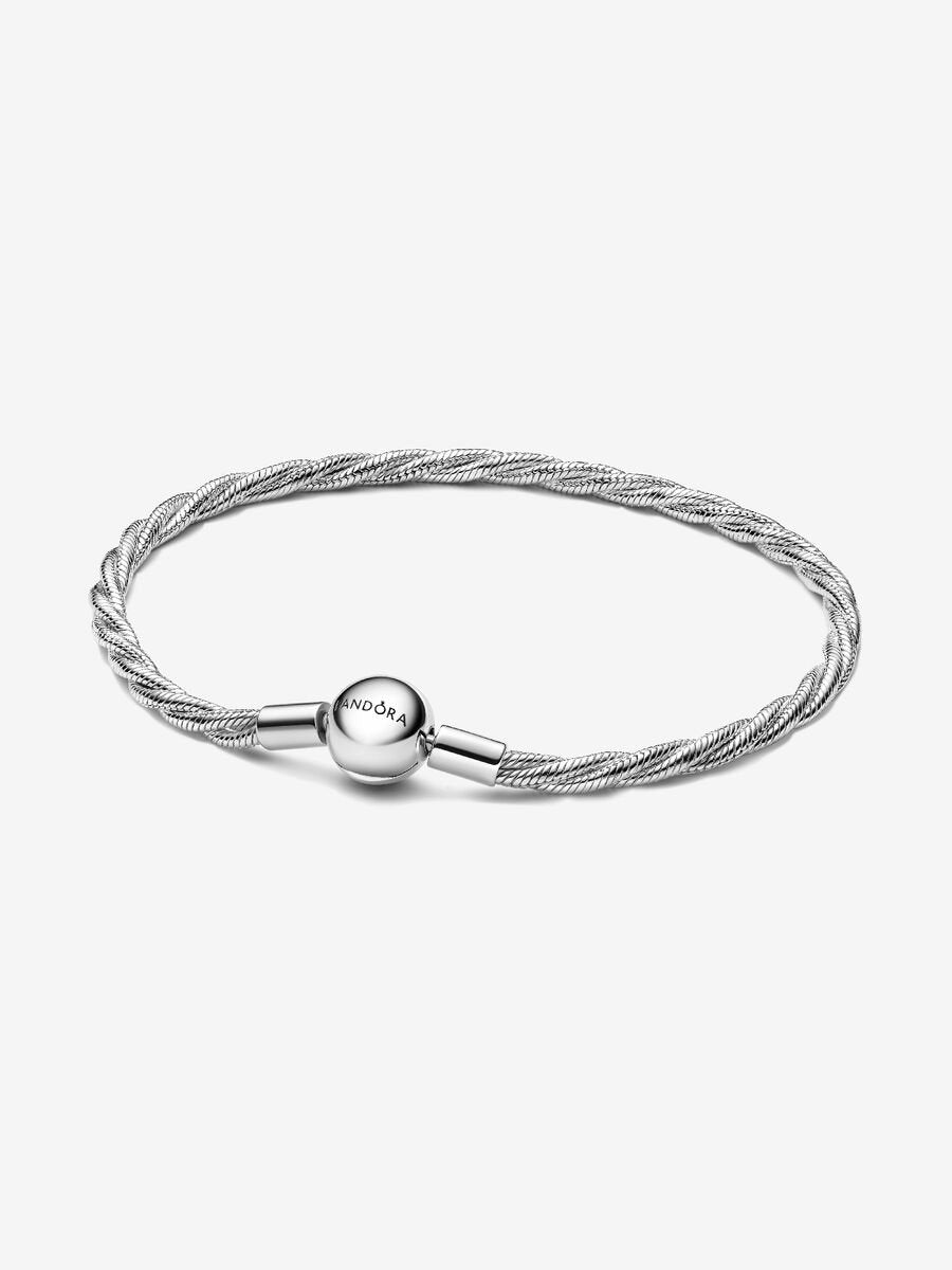 Round Pandora Clasp Twisted Snake Chain Sterling silver