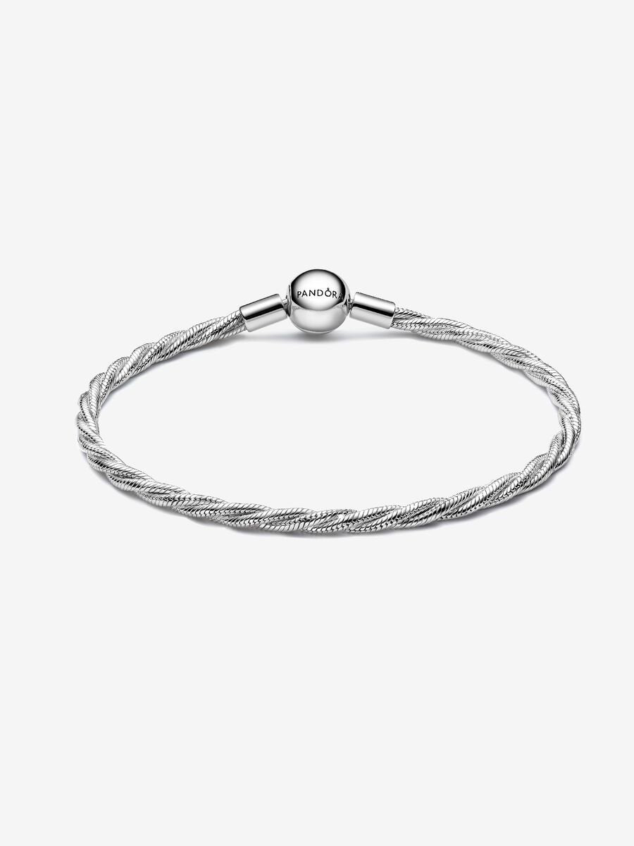 Round Pandora Clasp Twisted Snake Chain Sterling silver