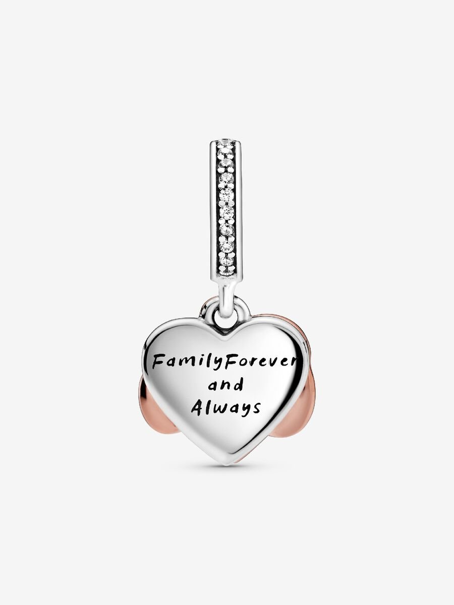 Pandora Sparkling Infinity Heart Dangle Charm Sterling silver, 14k rose gold plating