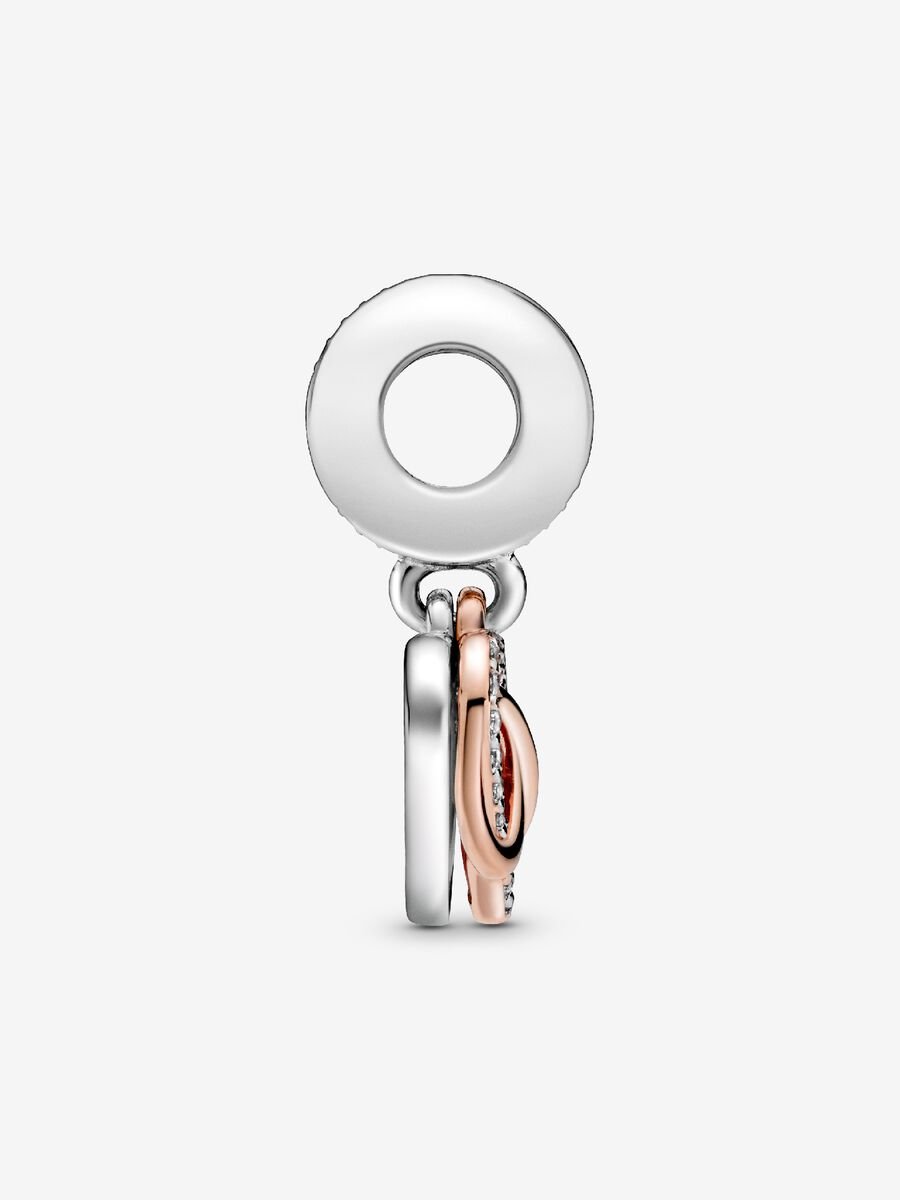 Pandora Sparkling Infinity Heart Dangle Charm Sterling silver, 14k rose gold plating