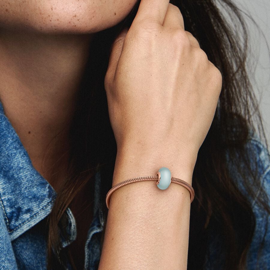 Matte Blue Murano Glass Charm