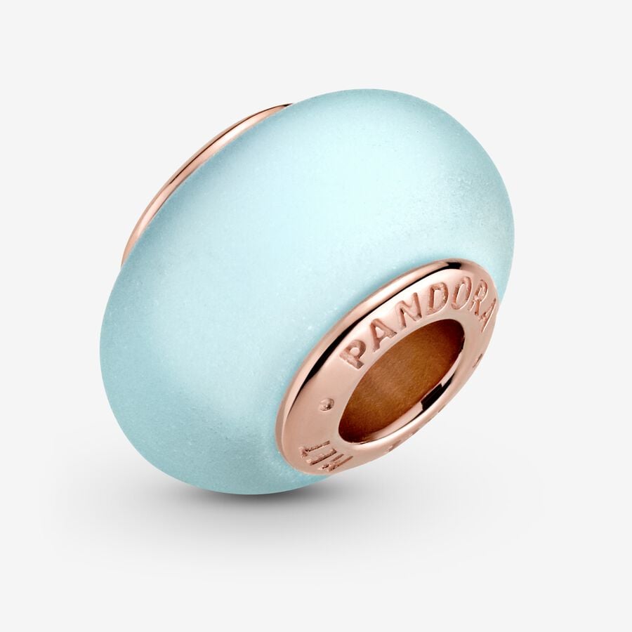 Matte Blue Murano Glass Charm