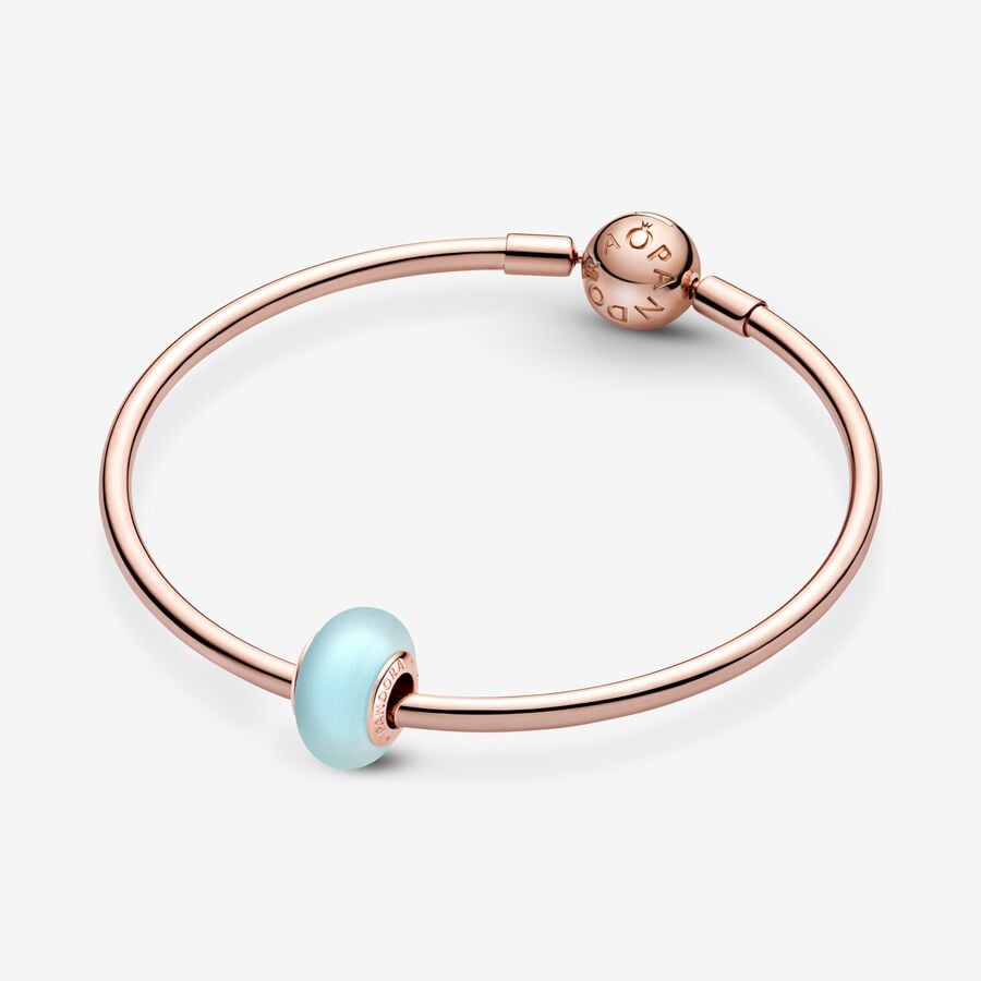Matte Blue Murano Glass Charm