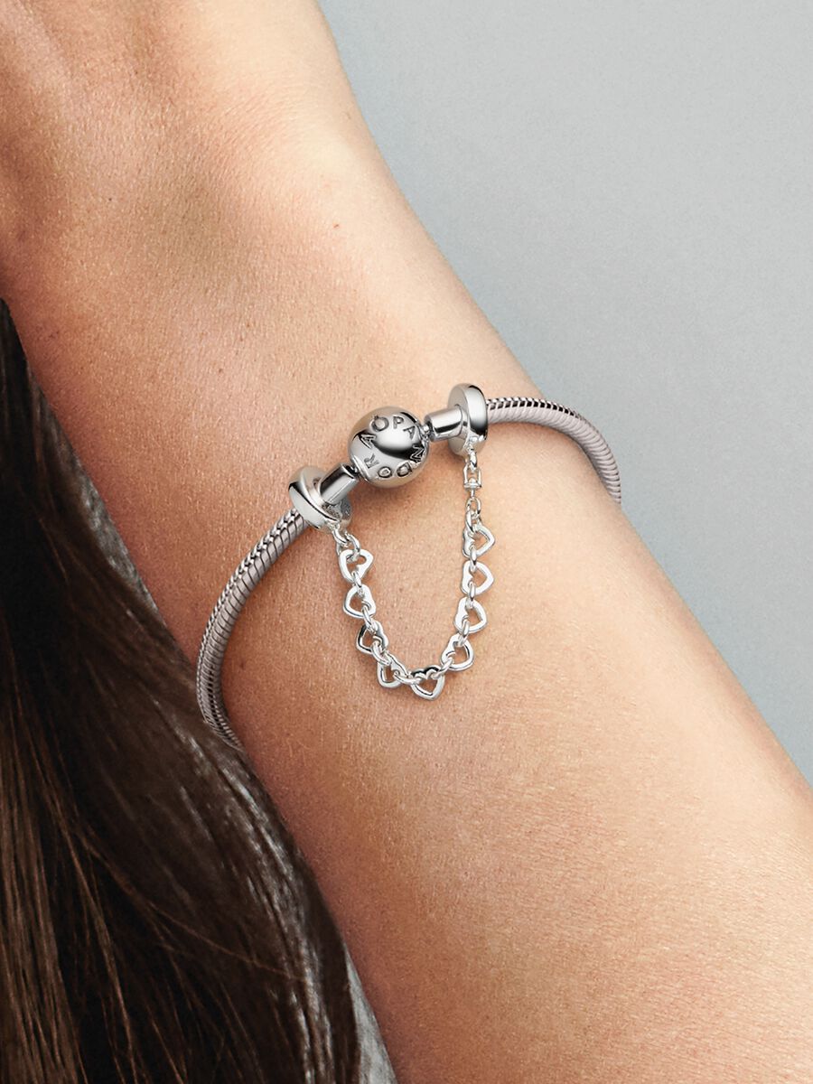 Linked Hearts Safety Chain Sterling silver