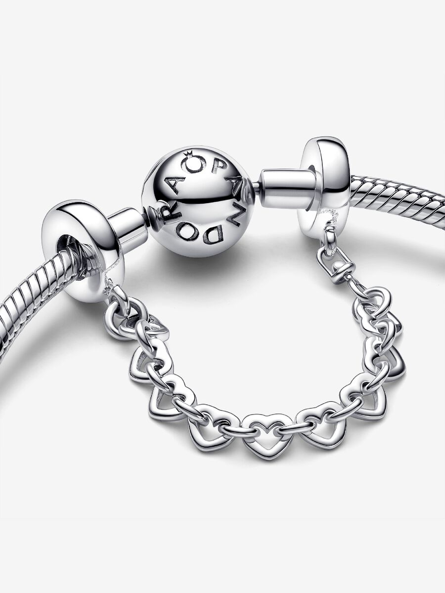 Linked Hearts Safety Chain Sterling silver