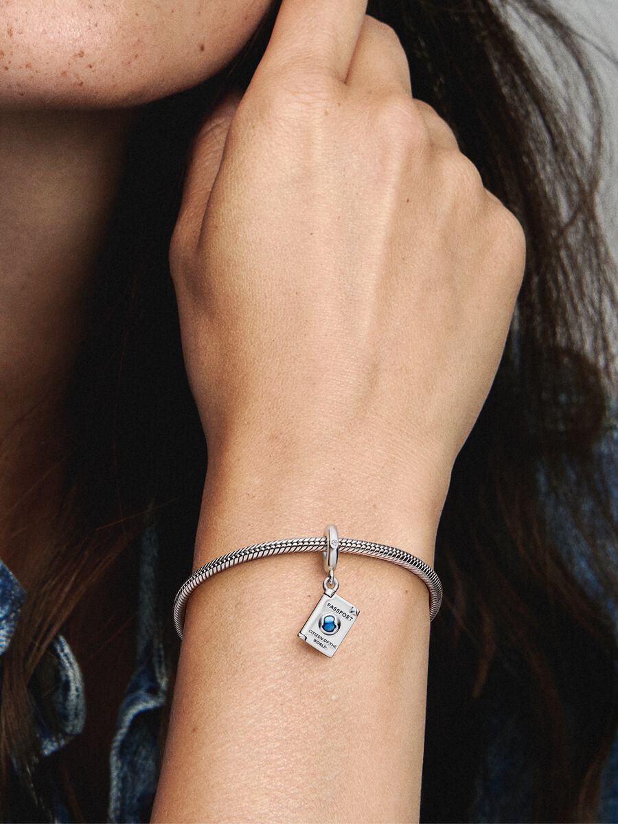 Openable Passport Dangle Charm Sterling silver Work with Pandora Moments