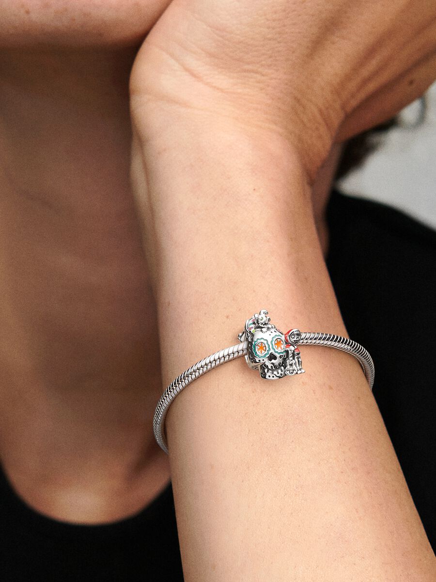 Pandora Disney Pixar Coco Miguel & Dante Skull Glow-in-the-dark Charm Sterling silver
