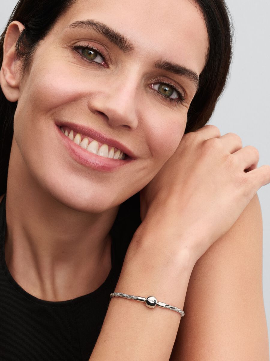 Round Pandora Clasp Twisted Snake Chain Sterling silver