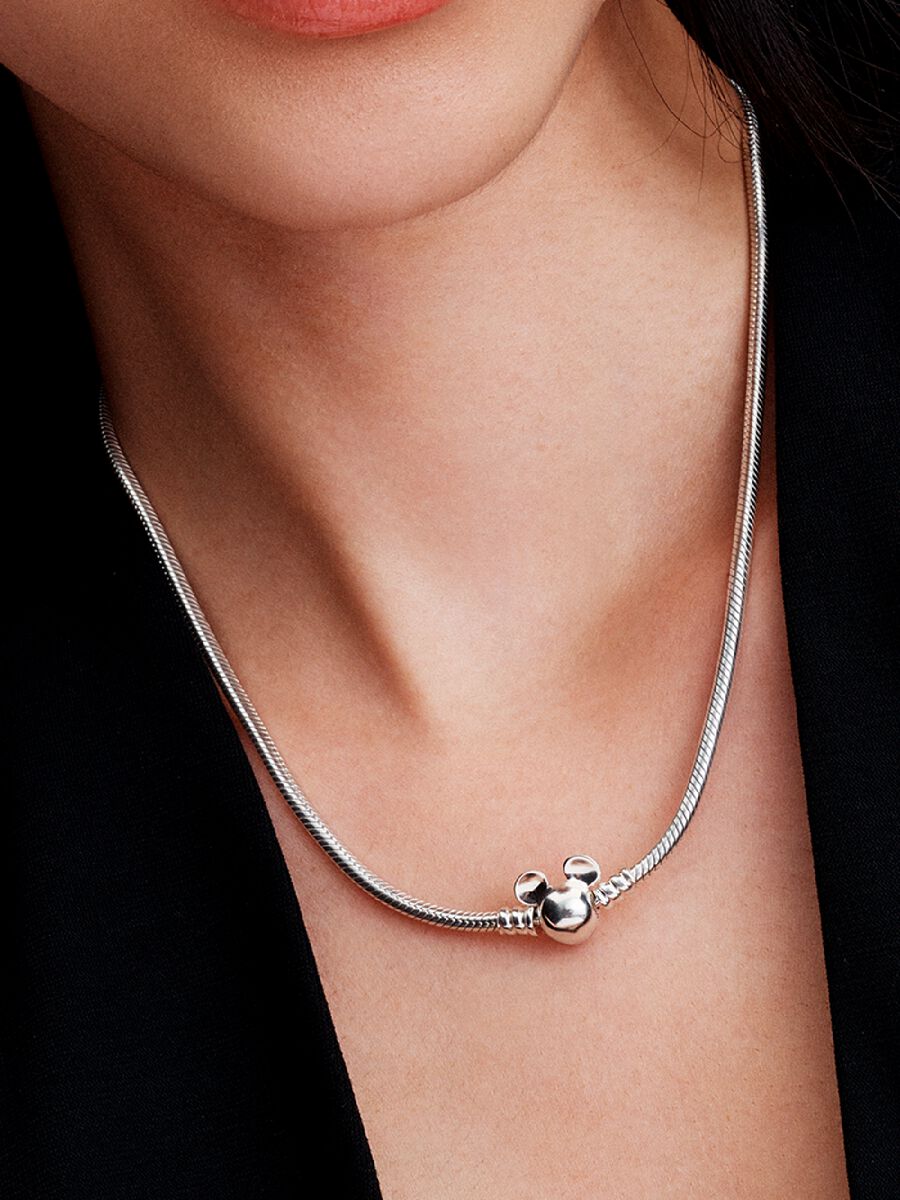 Pandora Disney Mickey Mouse Snake Chain Necklace Sterling silver