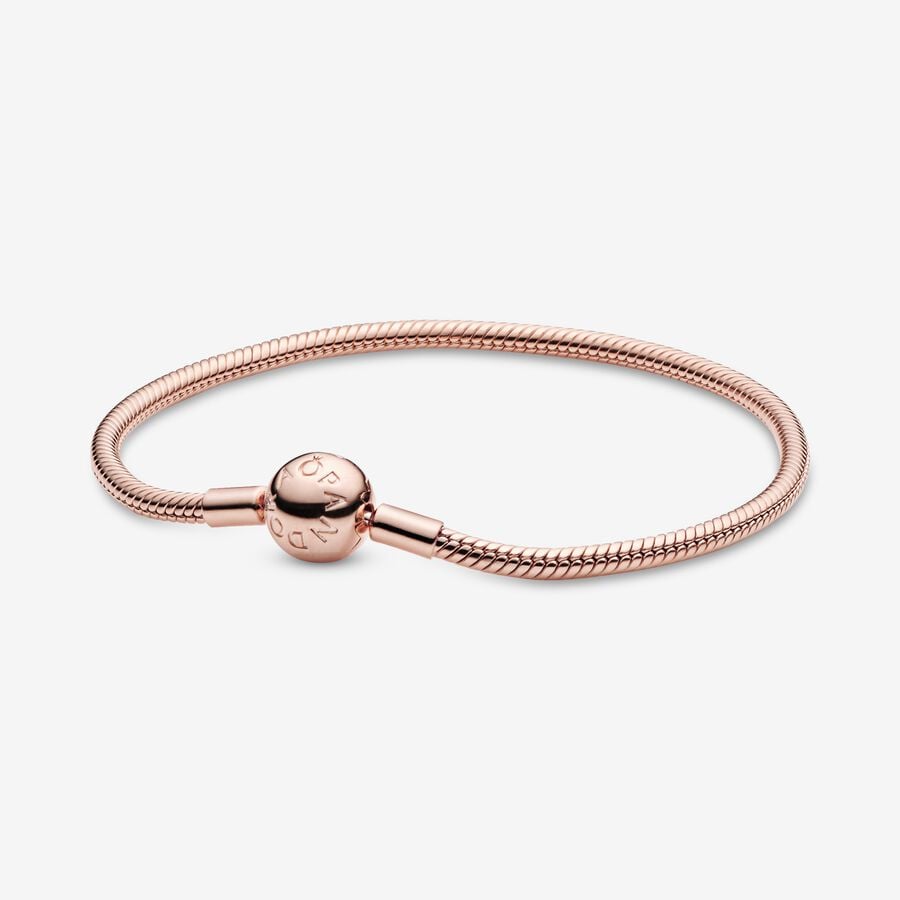 Pandora Moments Snake Chain Bracelet Rose Gold