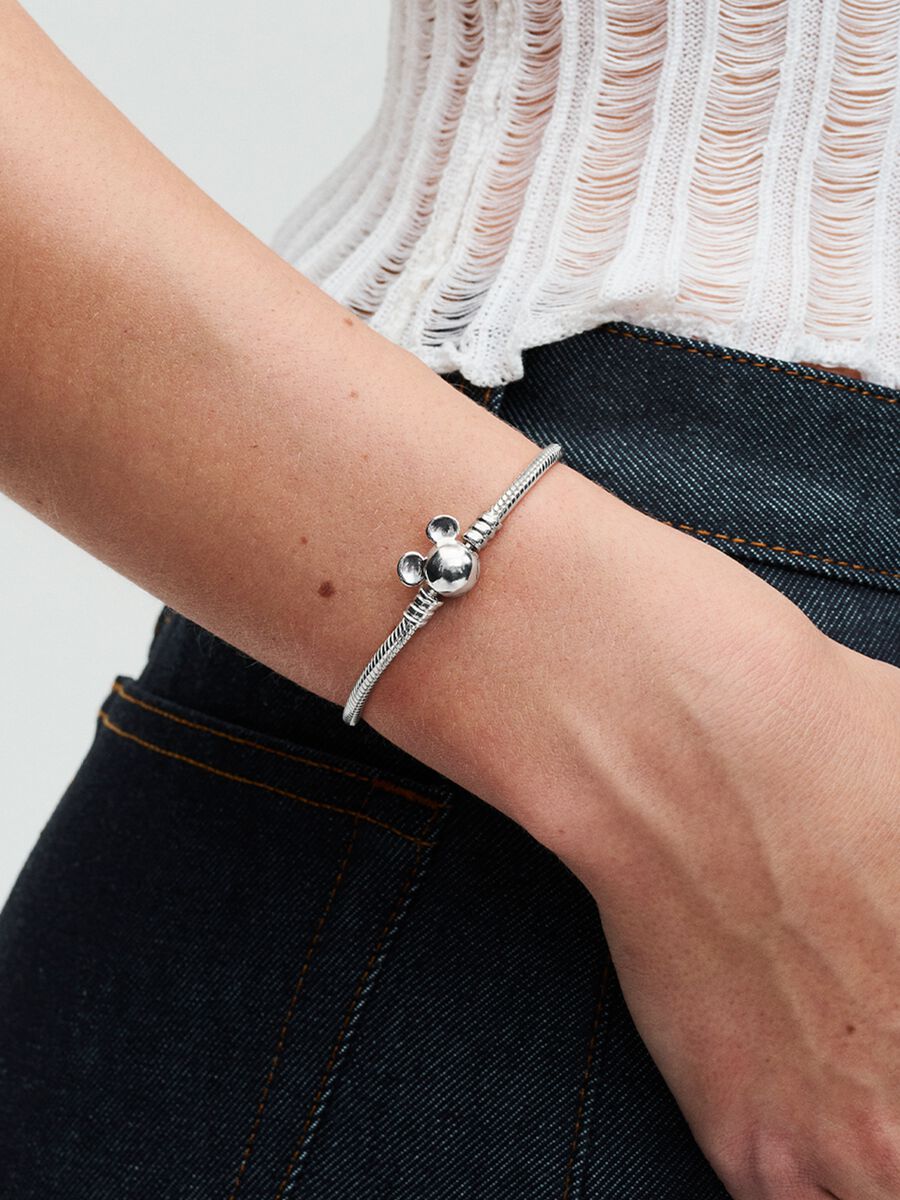 Pandora Disney Mickey Mouse Clasp Moments Snake Chain Bracelet Sterling silver