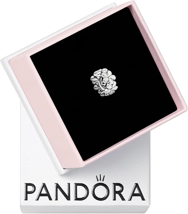 PANDORA White Daisy Flower Spacer Charm - Compatible with PANDORA Moments - Sterling Silver & Enamel - Gift for Her - Jewelry for Women with Gift Box