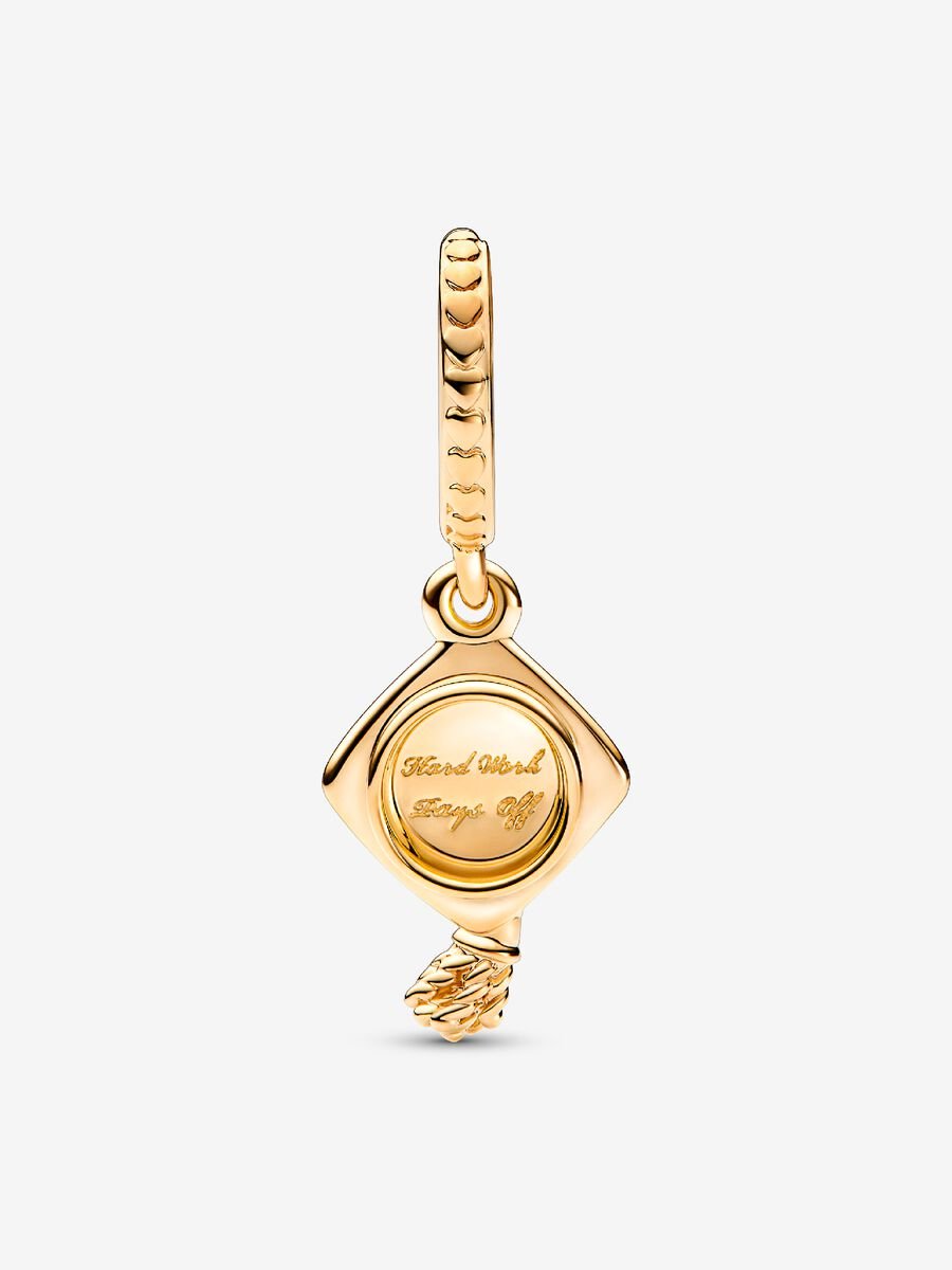 Graduation Cap Dangle Charm 14k gold plating