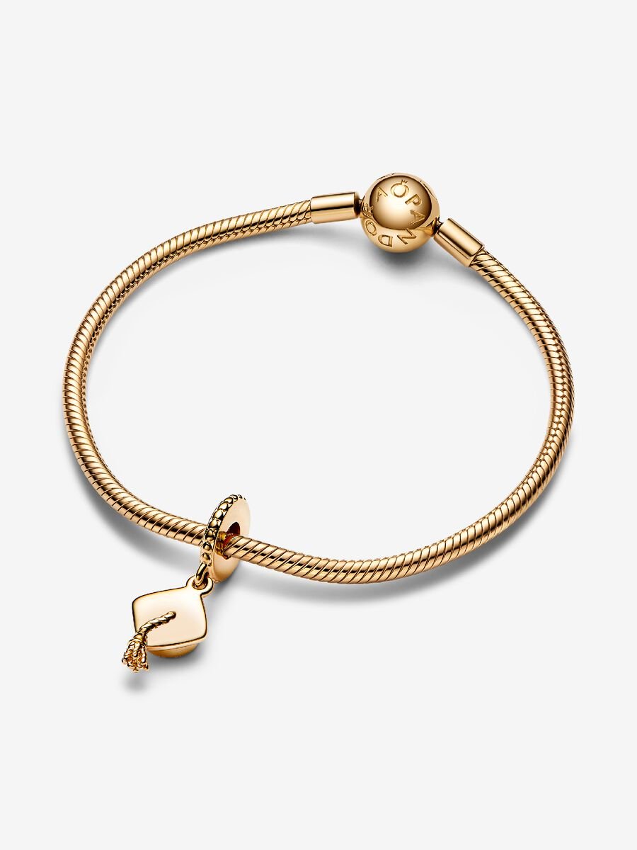 Graduation Cap Dangle Charm 14k gold plating