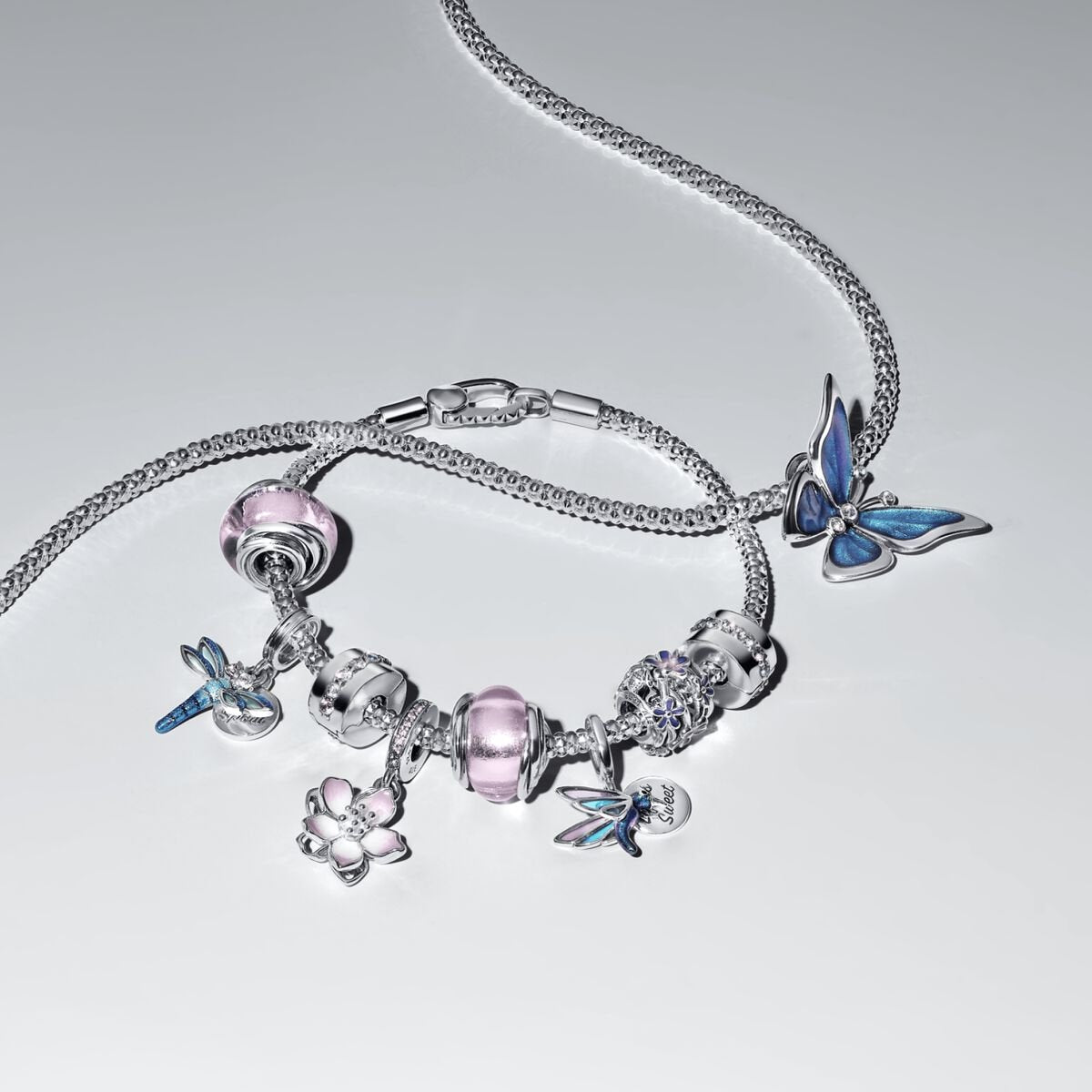 Pandora Hummingbird Double Dangle Charm