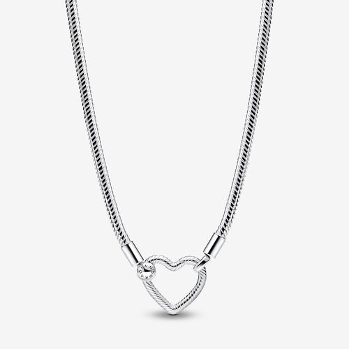 Heart Closure Snake Silver Chain Necklace